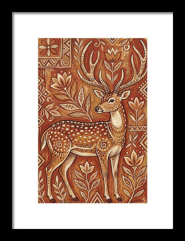 Axis Deer In Folk Art Style