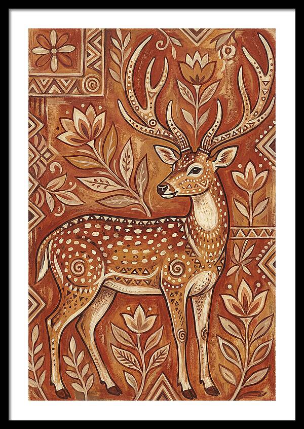 Axis Deer In Folk Art Style