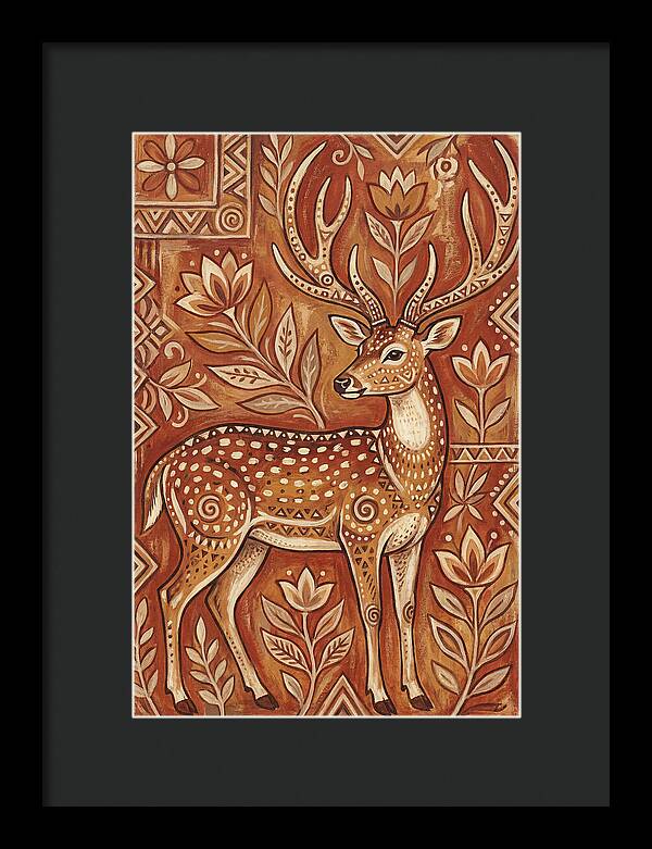Axis Deer In Folk Art Style
