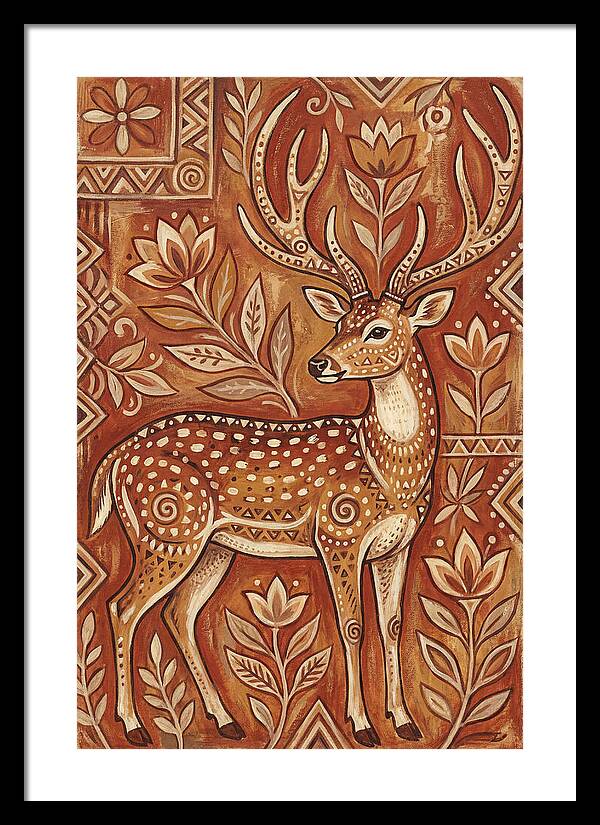 Axis Deer In Folk Art Style