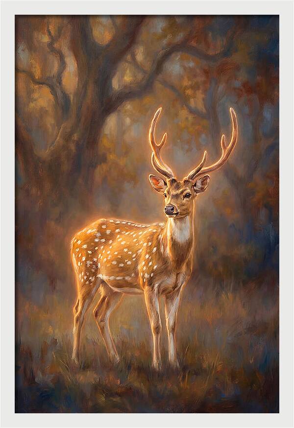 Axis Deer In Forest