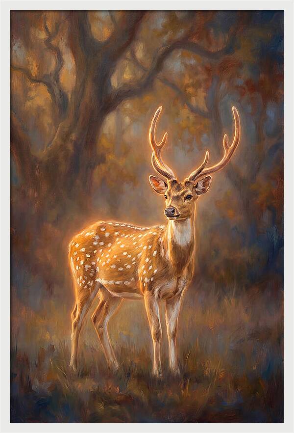Axis Deer In Forest