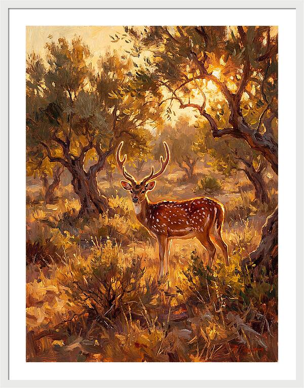 Axis Deer In Golden Light
