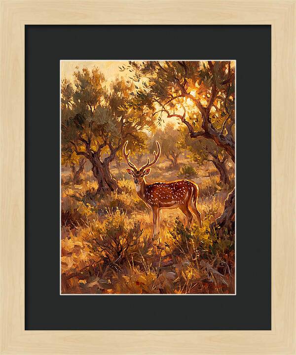 Axis Deer In Golden Light