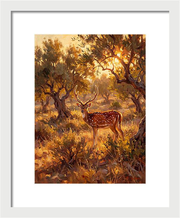 Axis Deer In Golden Light