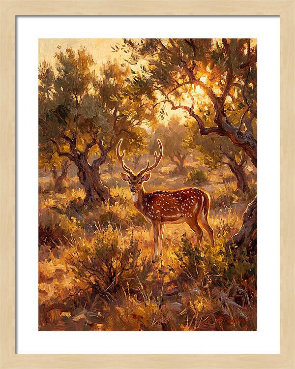 Axis Deer In Golden Light