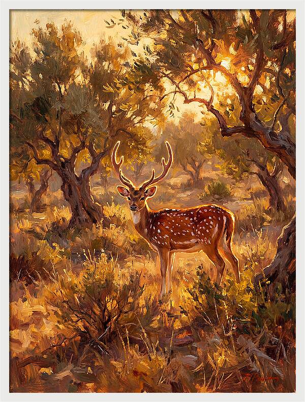 Axis Deer In Golden Light