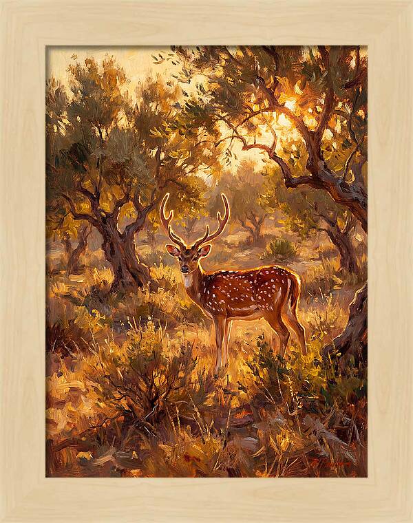 Axis Deer In Golden Light