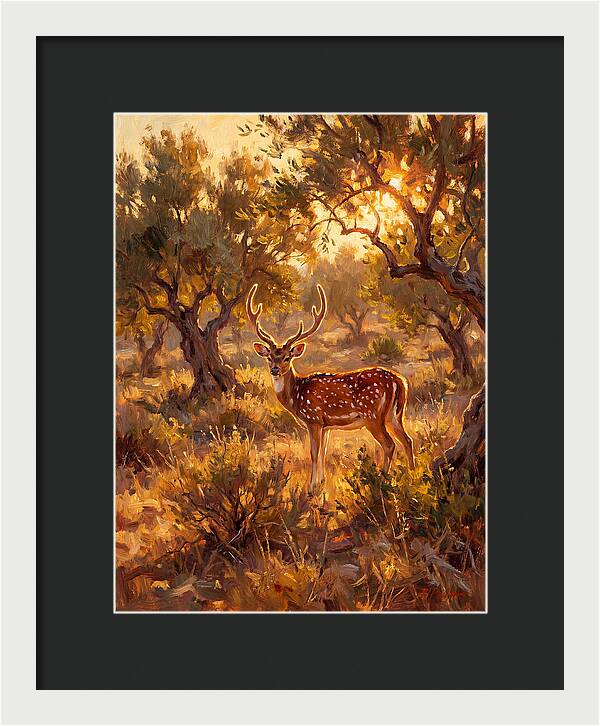 Axis Deer In Golden Light
