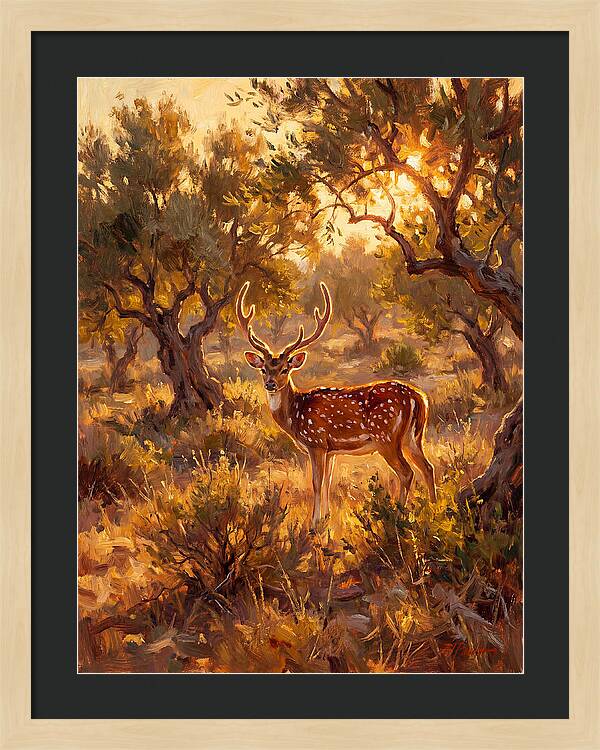 Axis Deer In Golden Light