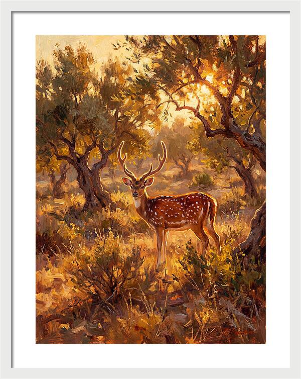 Axis Deer In Golden Light