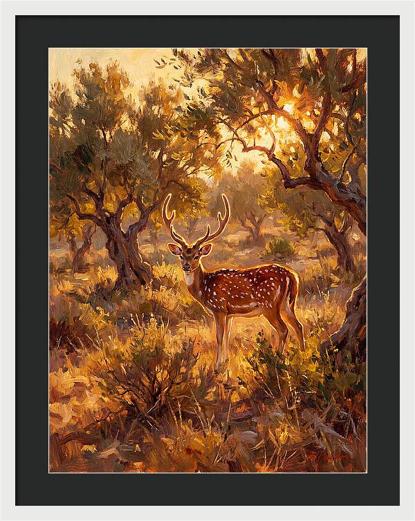 Axis Deer In Golden Light
