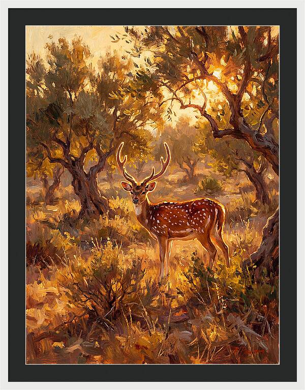 Axis Deer In Golden Light