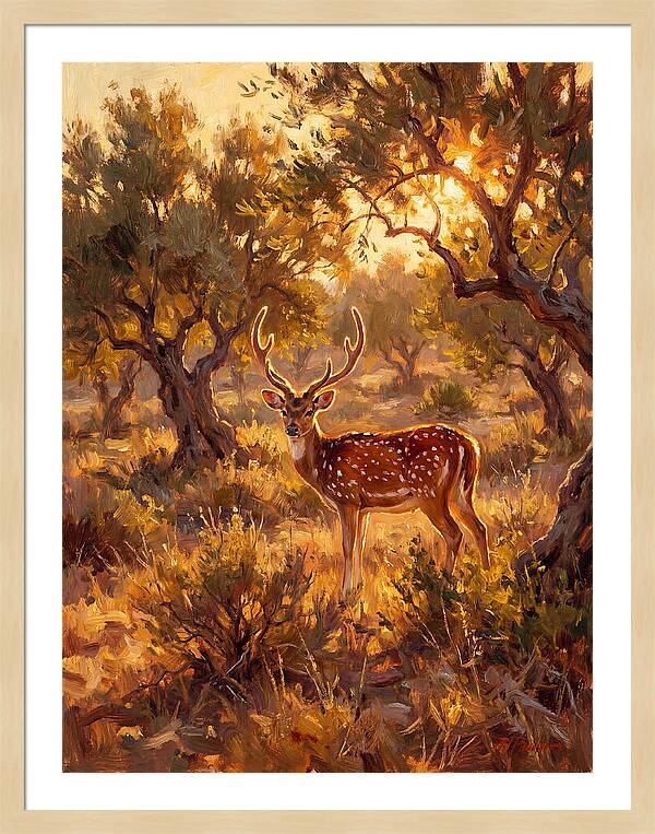 Axis Deer In Golden Light