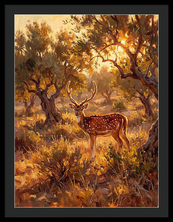 Axis Deer In Golden Light