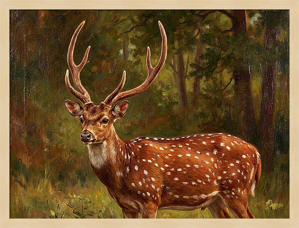 Axis Deer In Natural Habitat