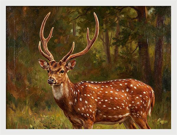 Axis Deer In Natural Habitat