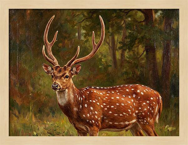 Axis Deer In Natural Habitat
