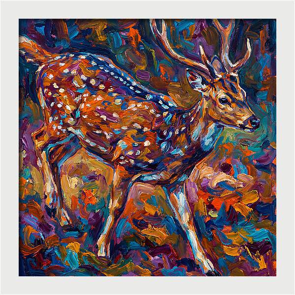Axis Deer In Vibrant Colors