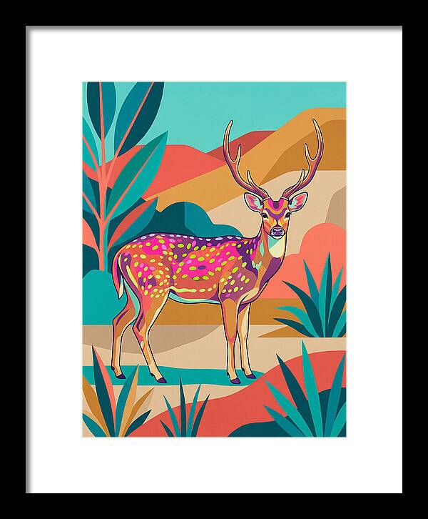Axis Deer In Vibrant Landscape