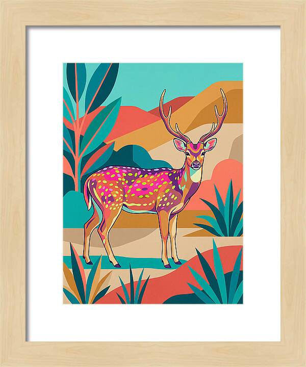 Axis Deer In Vibrant Landscape