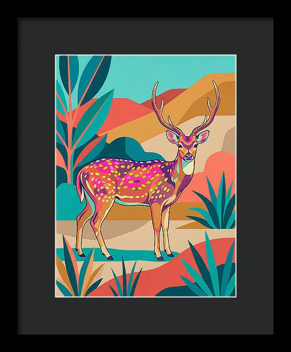 Axis Deer In Vibrant Landscape
