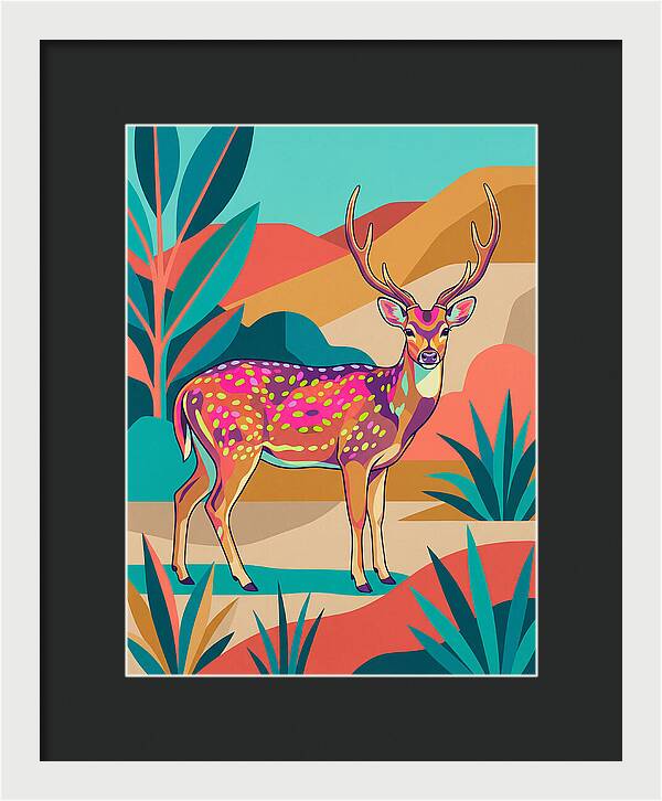 Axis Deer In Vibrant Landscape
