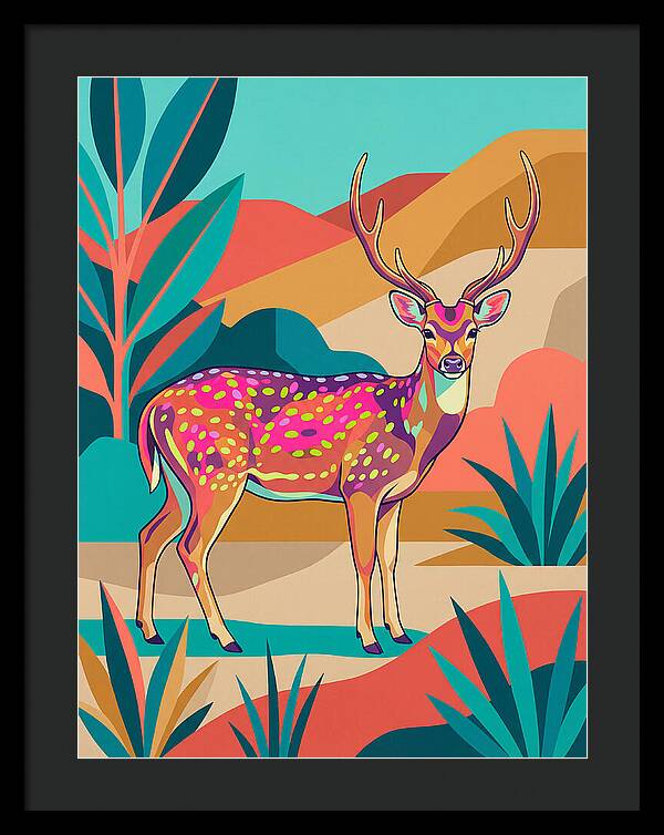 Axis Deer In Vibrant Landscape