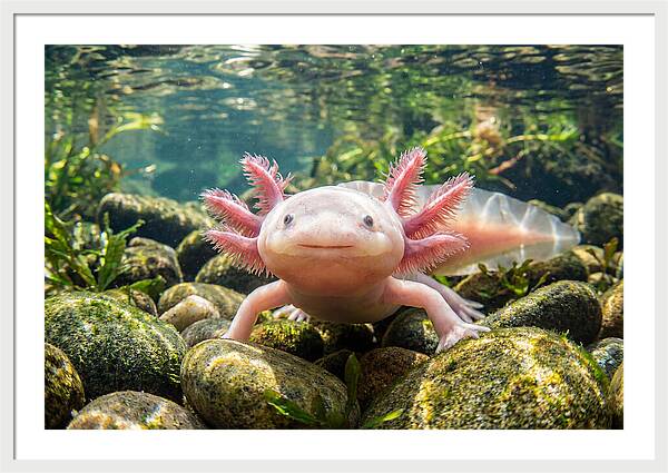 Axolotl In Clear Water