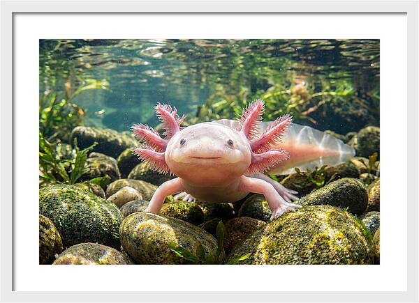 Axolotl In Clear Water