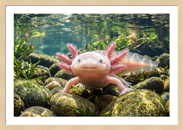 Axolotl In Clear Water