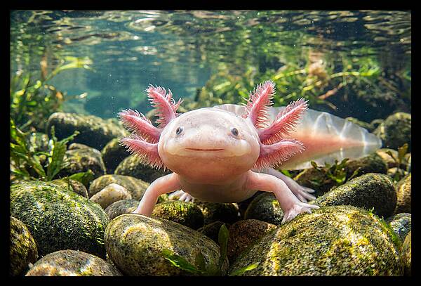Axolotl In Clear Water