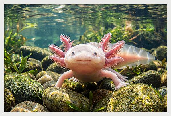 Axolotl In Clear Water