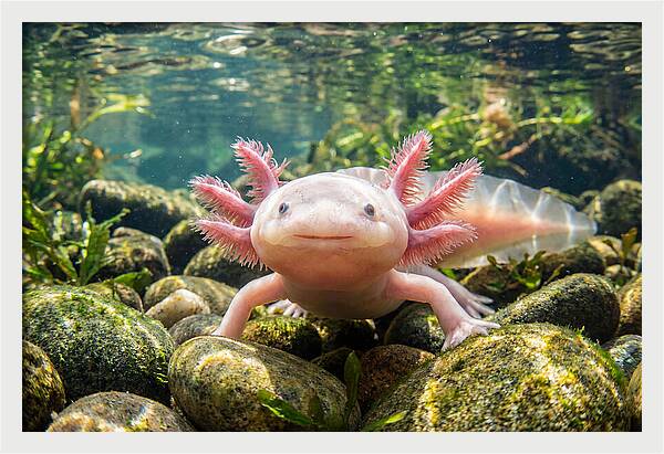 Axolotl In Clear Water