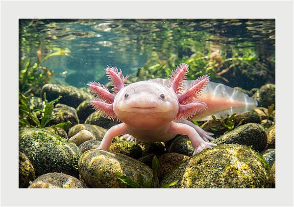 Axolotl In Clear Water
