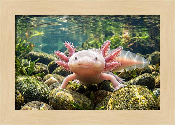 Axolotl In Clear Water
