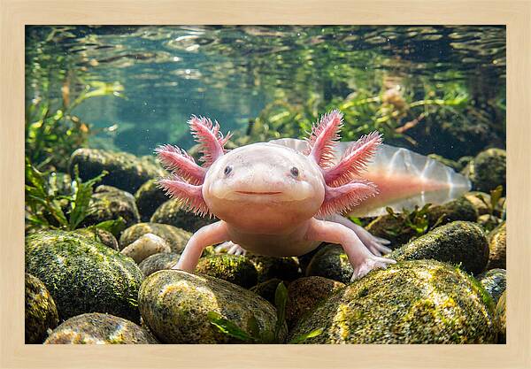 Axolotl In Clear Water