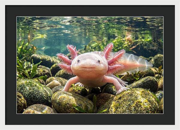 Axolotl In Clear Water