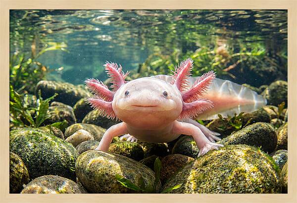 Axolotl In Clear Water