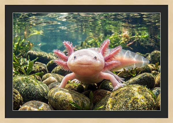 Axolotl In Clear Water