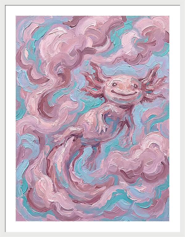 Axolotl In Dreamy Swirls