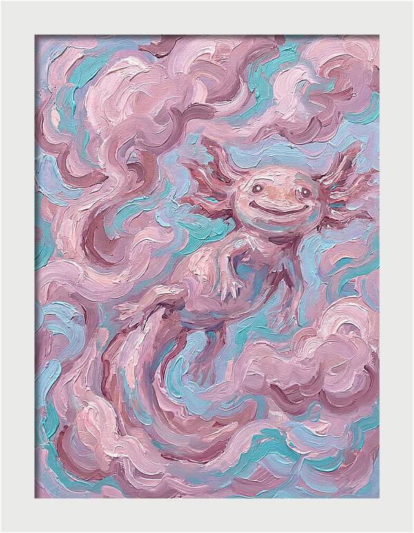 Axolotl In Dreamy Swirls