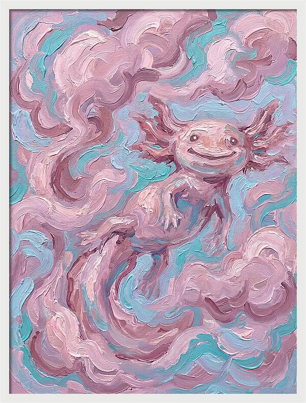 Axolotl In Dreamy Swirls