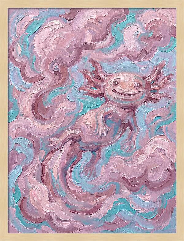 Axolotl In Dreamy Swirls