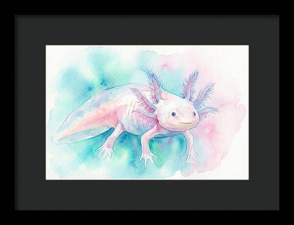 Axolotl In Watercolor Dreamscape