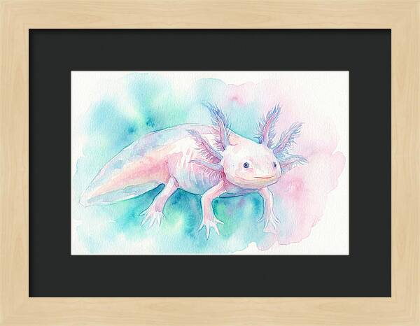 Axolotl In Watercolor Dreamscape