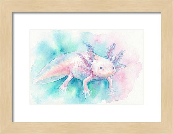 Axolotl In Watercolor Dreamscape