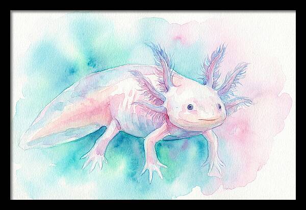 Axolotl In Watercolor Dreamscape
