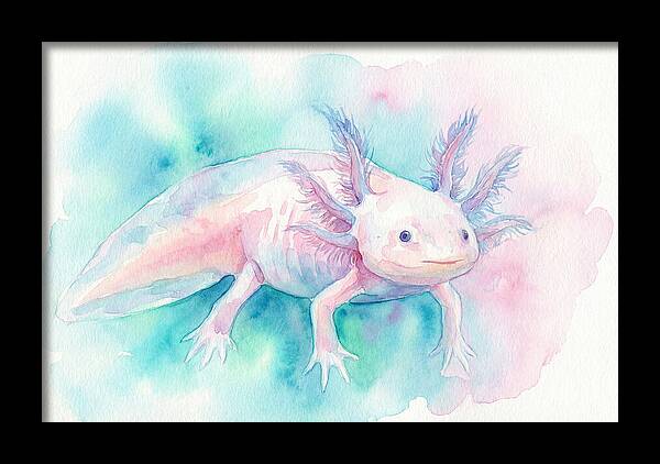 Axolotl In Watercolor Dreamscape