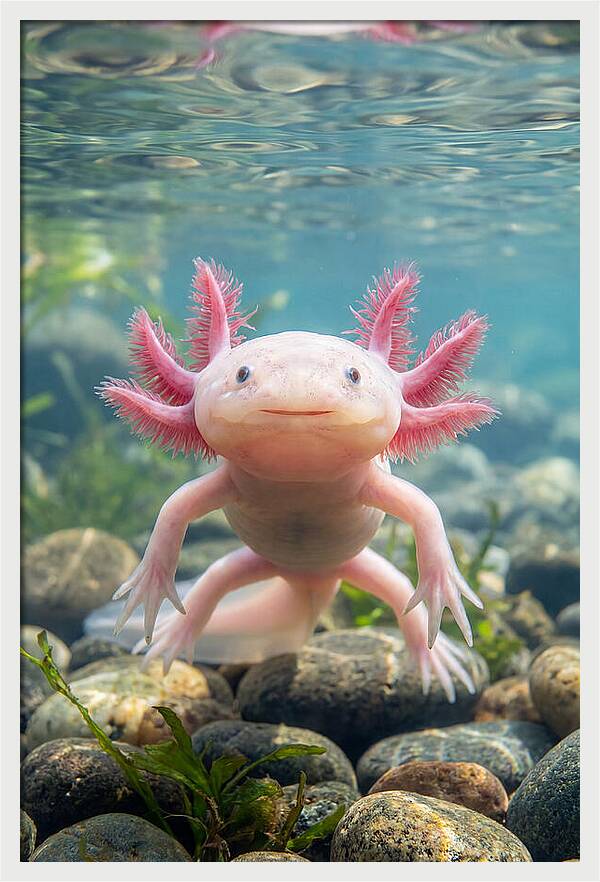 Axolotl Swimming Gracefully